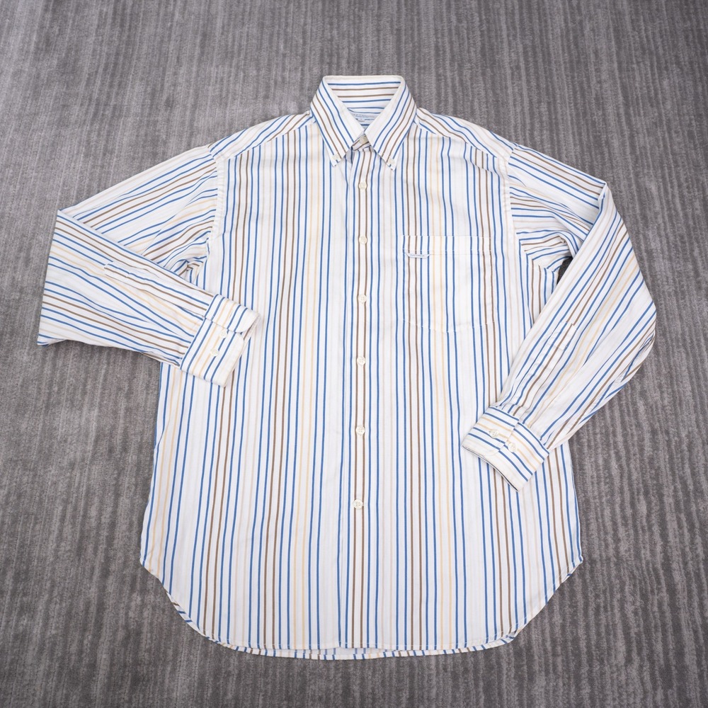 Alex Cannon Button Down Shirt Mens Small Multi Color Striped Excellent LS